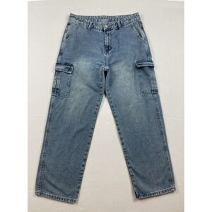 Manfinity Cargo Jeans Womens Y2K Size Medium Grunge 32x29 Skater Baggy High-Rise